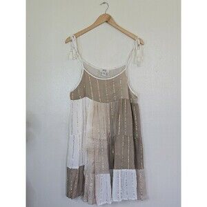 ZURY Babydoll Slip Mini Dress Womens Free Size Shimmer Casual Beach Travel